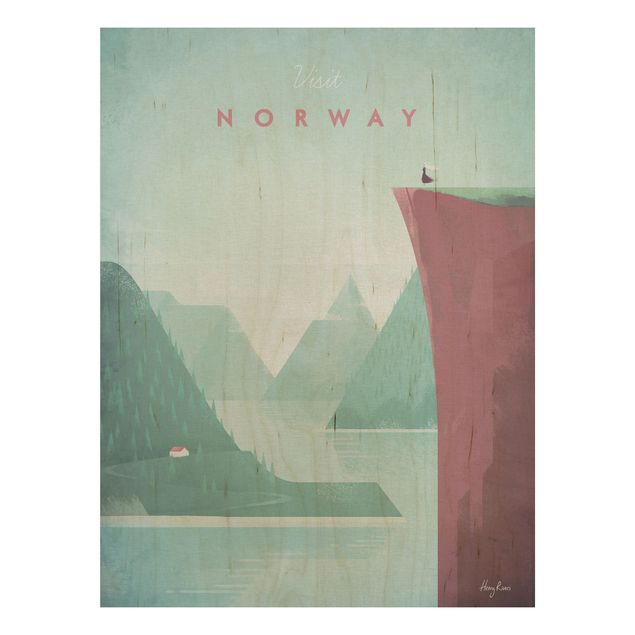 Trätavlor landskap Travel Poster - Norway