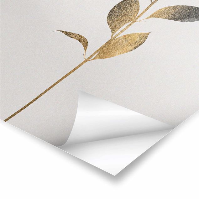 Tavlor Kubistika Graphical Plant World - Gold And Grey