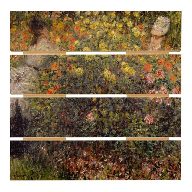 Konststilar Claude Monet - Two Ladies in the Flower Garden