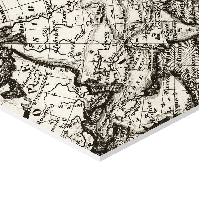 Tavlor svart och vitt Old World Map Details