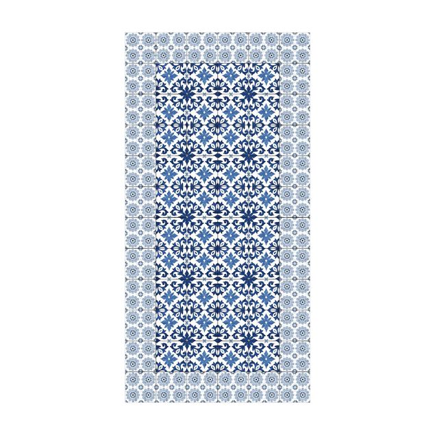 modern matta Moroccan Tiles Floral Blueprint With Tile Frame