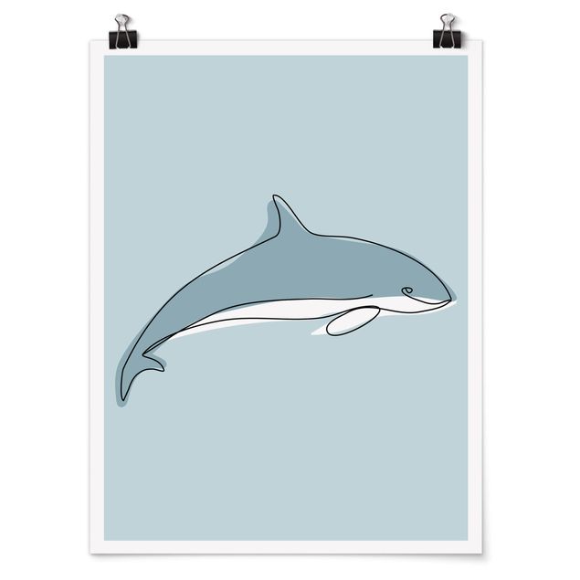 Tavlor modernt Dolphin Line Art