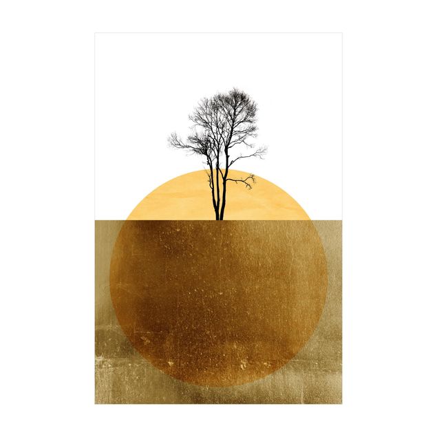 gångmatta natur Golden Sun With Tree
