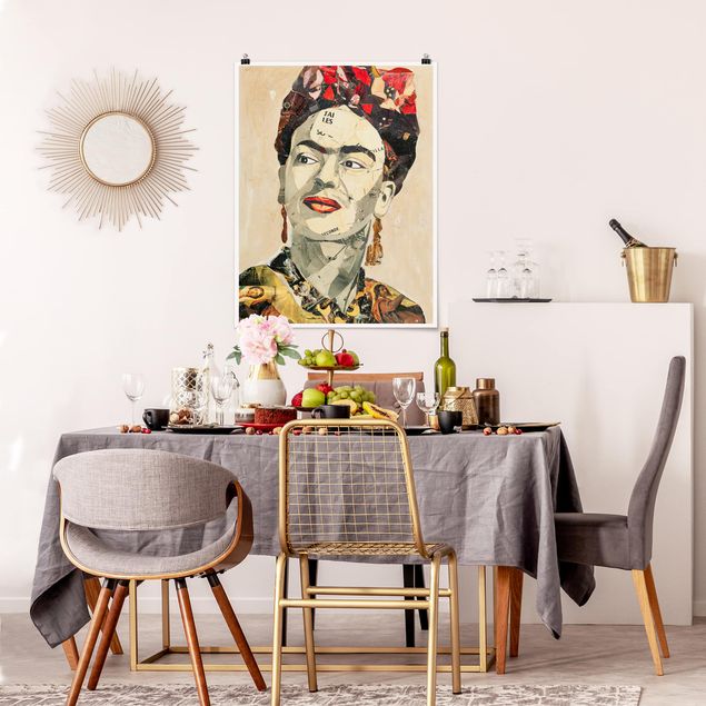 Posters konstutskrifter Frida Kahlo - Collage No.2