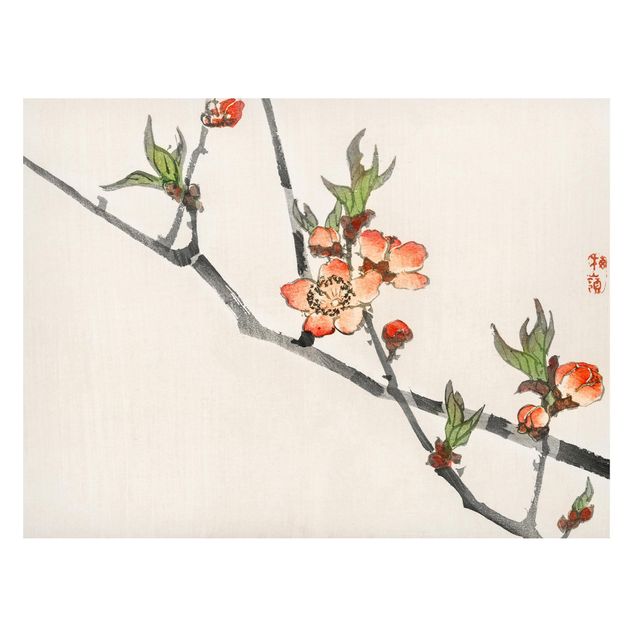 Magnettavla blommor  Asian Vintage Drawing Cherry Blossom Branch