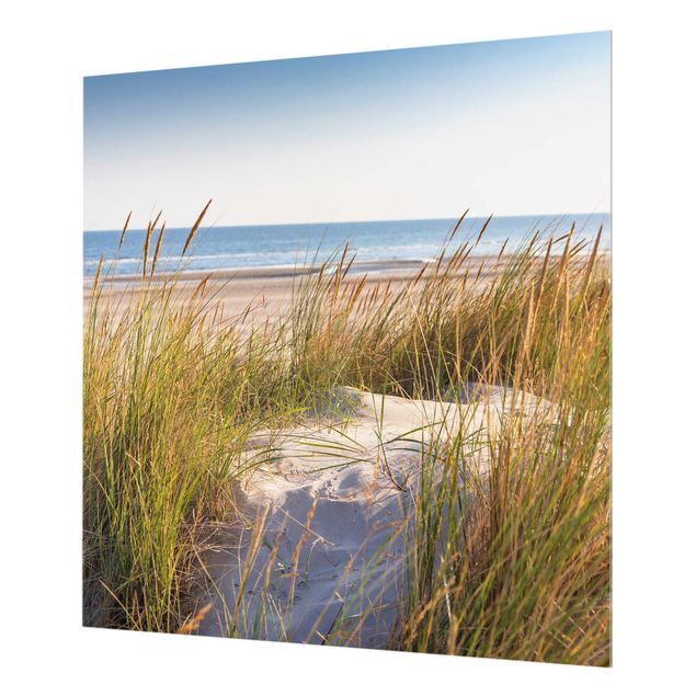 Glas Spritzschutz - Stranddüne am Meer - Quadrat - 1:1