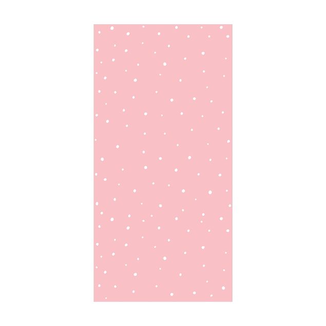 stor badrumsmatta Drawn Little Dots On Pastel Pink