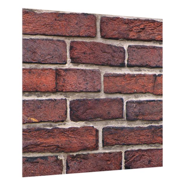 Stänkskydd kök glas sten utseende Brick Wall Red