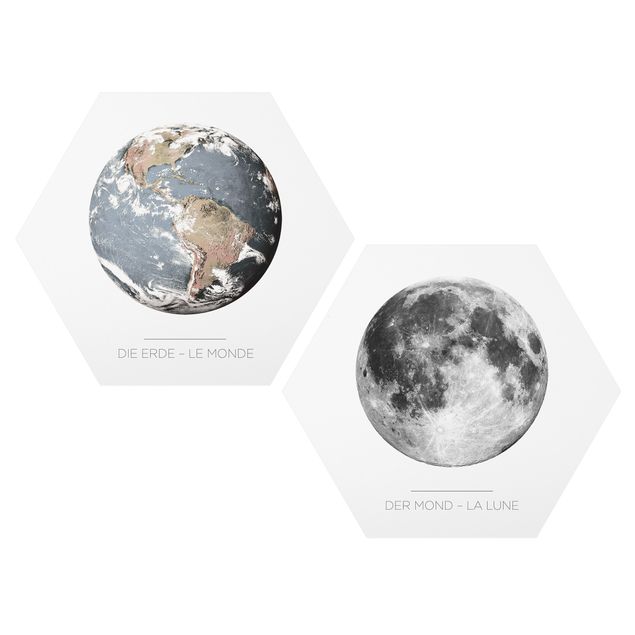 Tavlor modernt Moon And Earth