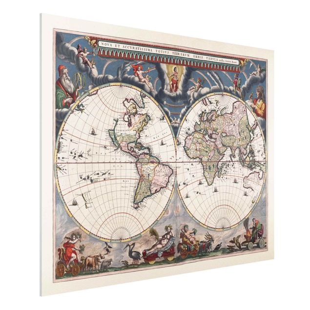 Kök dekoration Historic World Map Nova Et Accuratissima Of 1664
