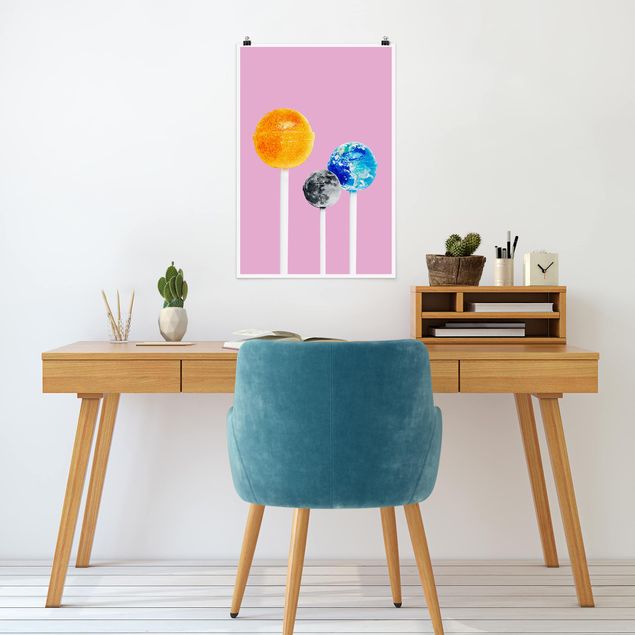 Tavlor konstutskrifter Lollipops With Planets