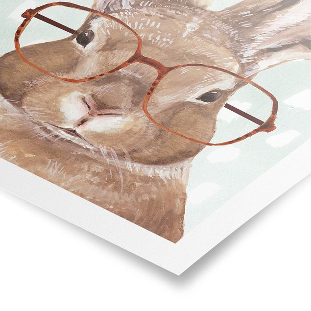 Tavlor brun Animals With Glasses - Rabbit