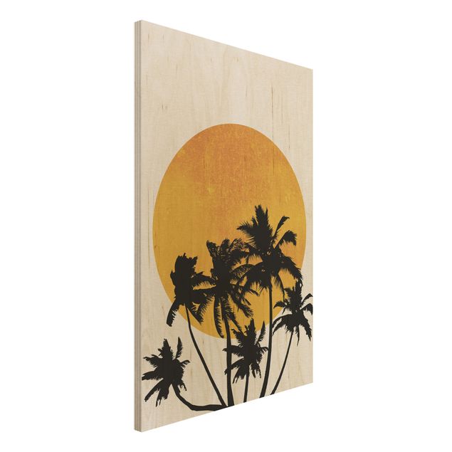 Kök dekoration Palm Trees In Front Of Golden Sun