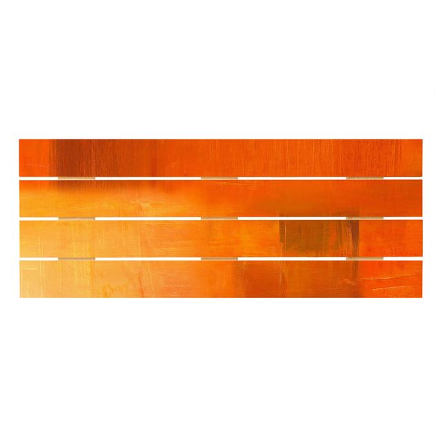 Trätavlor Composition In Orange And Brown 03