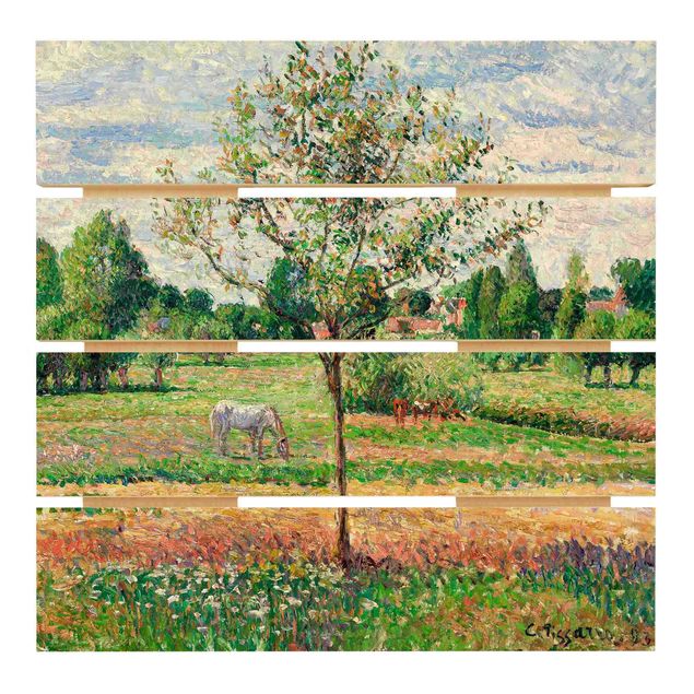 Konststilar Post Impressionism Camille Pissarro - Meadow with Grey Horse, Eragny