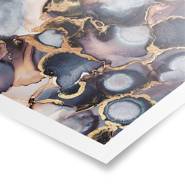 Tavlor Elisabeth Fredriksson Marble Watercolour With Gold