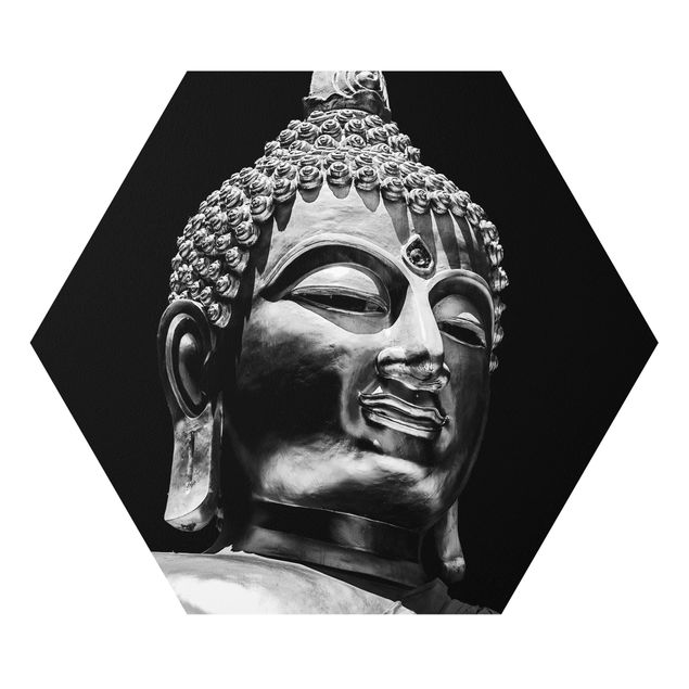 Tavlor svart och vitt Buddha Statue Face