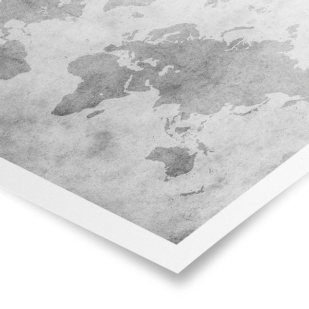 Tavlor svart och vitt Vintage World Map II