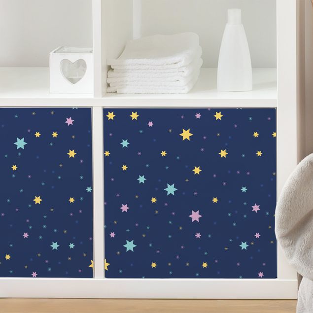 Möbelfolier mönster Nightsky Children Pattern With Colourful Stars
