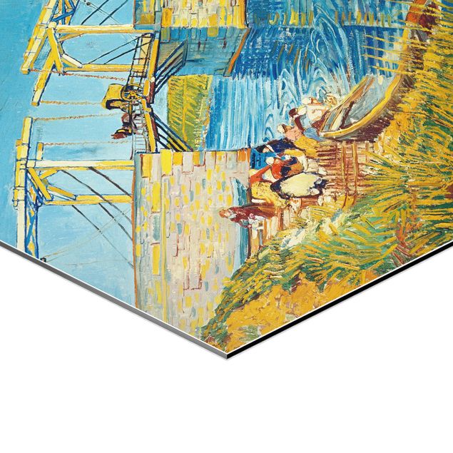 Tavlor modernt Vincent van Gogh - The Drawbridge at Arles with a Group of Washerwomen