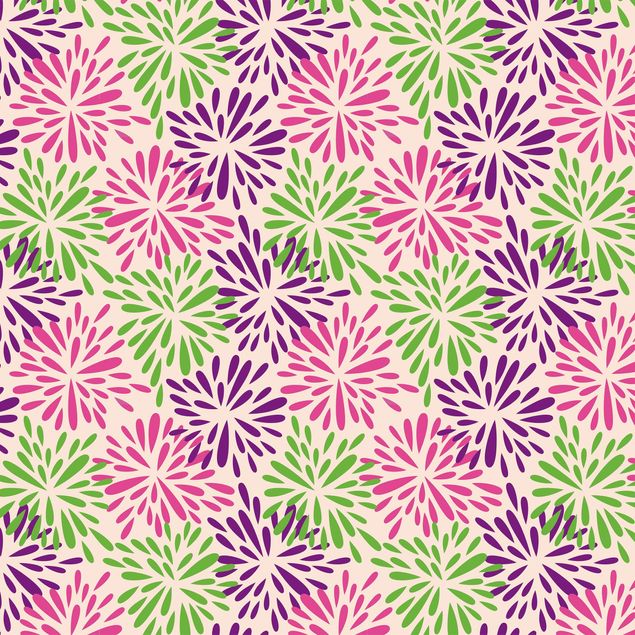 Möbelfolier Modern Floral Pattern With Abstract Flowers