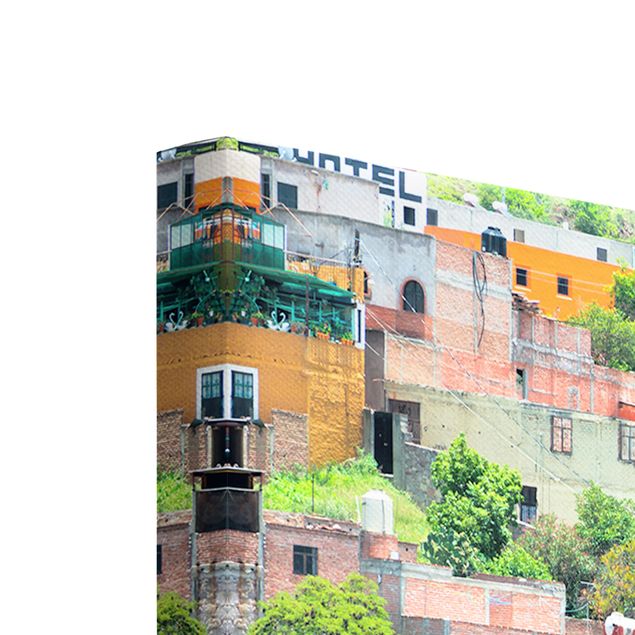 Canvastavlor Coloured Houses Front Guanajuato