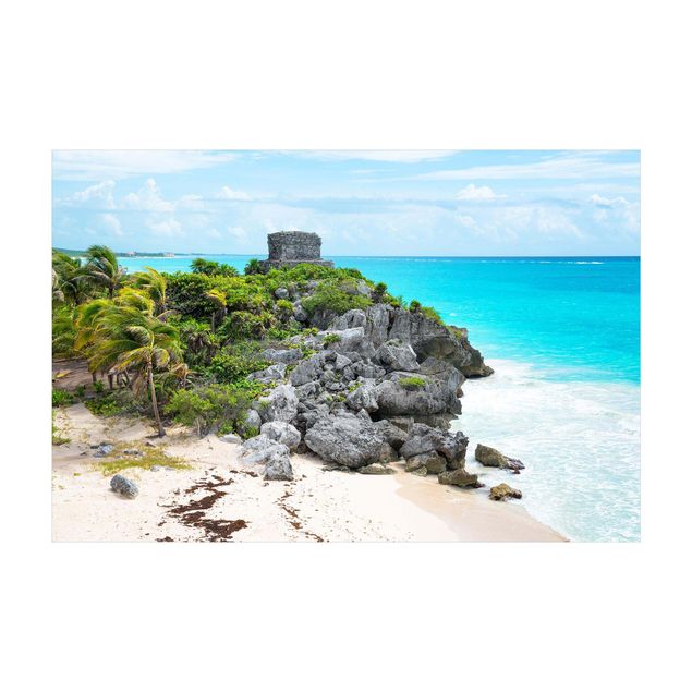 grön matta Caribbean Coast Tulum Ruins