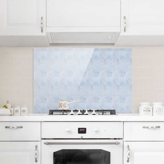 stänkskydd kök glas mönster Line Pattern Colour Gradient In Blue