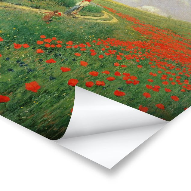 Posters blommor  Pál Szinyei-Merse - Summer Landscape With A Blossoming Poppy