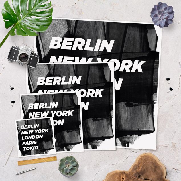 Tavlor svart och vitt Berlin New York London