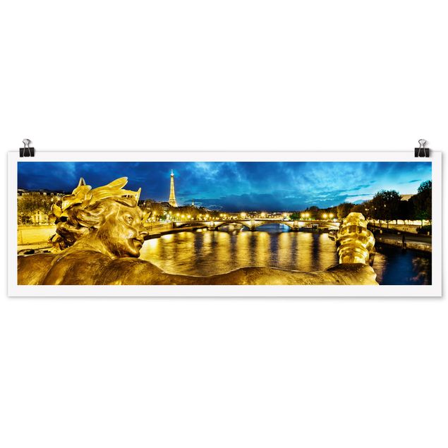 Tavlor arkitektur och skyline Golden Paris