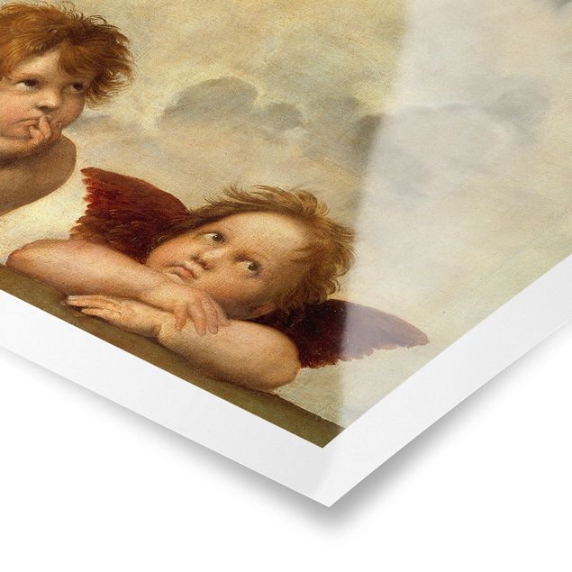 Tavlor konstutskrifter Raffael - Two Angels. Detail from The Sistine Madonna