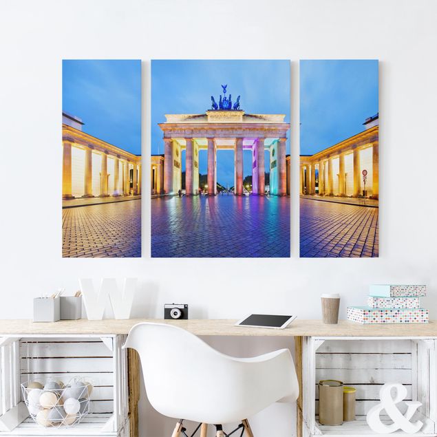 Canvastavlor Berlin Illuminated Brandenburg Gate
