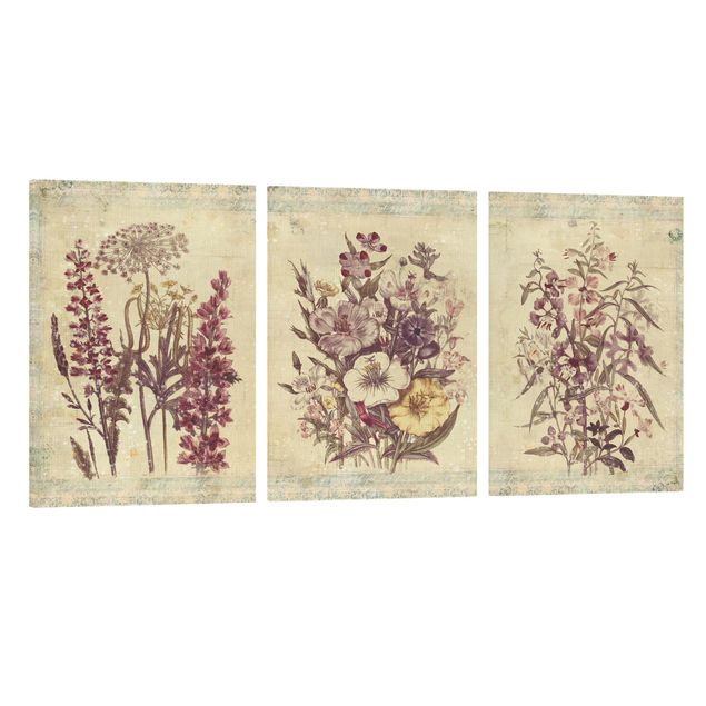 Tavlor blommor  Vintage Flower Trio