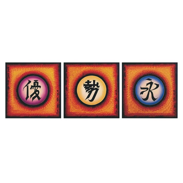 Canvastavlor Chinese Characters Trio