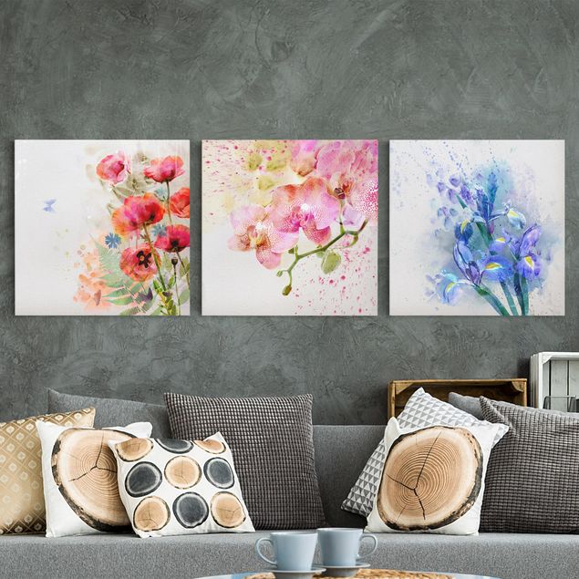 Kök dekoration Watercolour Flower Trio