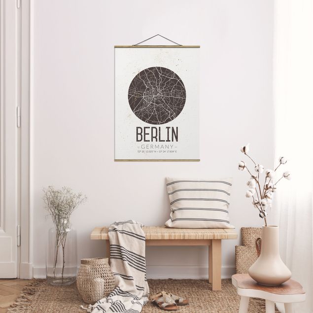 Tavlor arkitektur och skyline City Map Berlin - Retro