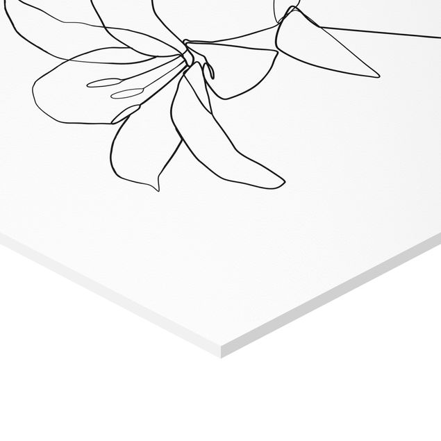 Tavlor svart och vitt Line Art Flowers Black White Set