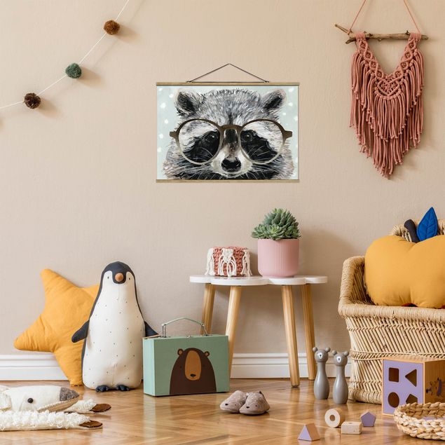 Inredning av barnrum Animals With Glasses - Raccoon