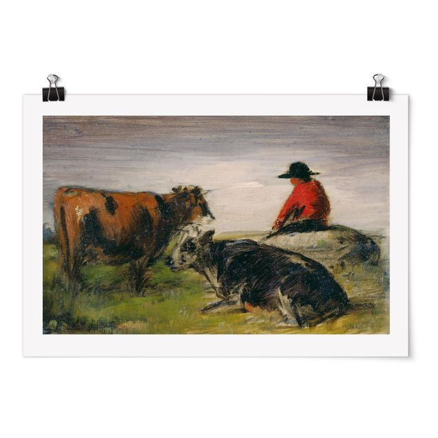 Posters konstutskrifter Wilhelm Busch - Shepherd with Cows