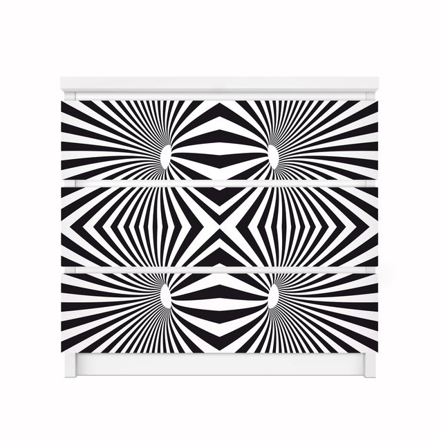 Självhäftande folier mönster Psychedelic Black And White pattern