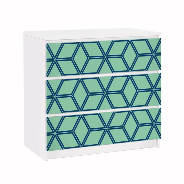 Självhäftande folier mönster Cube pattern Green