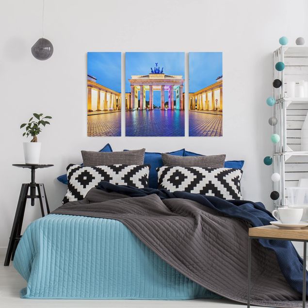 Canvastavlor Arkitektur och Skyline Illuminated Brandenburg Gate