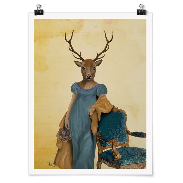 Posters djur Animal Portrait - Deer Lady