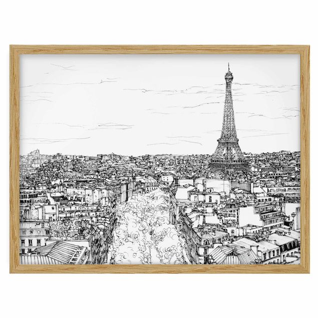 Tavlor arkitektur och skyline City Study - Paris