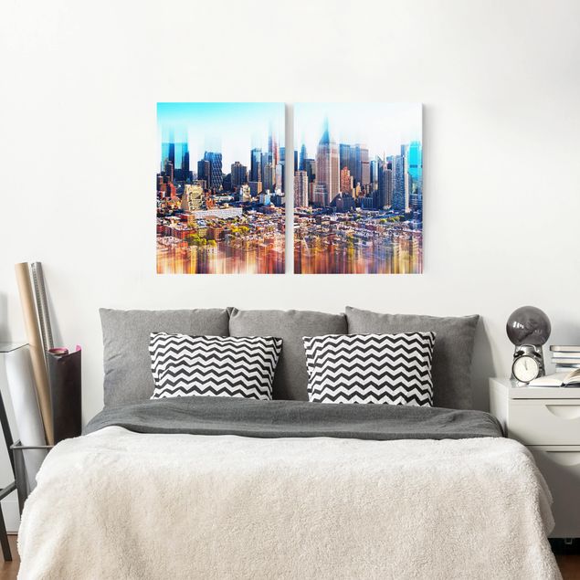 Canvastavlor New York Manhattan Skyline Urban Stretch