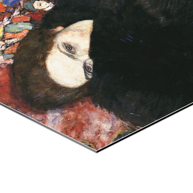 Tavlor svart Gustav Klimt - Lady With A Muff