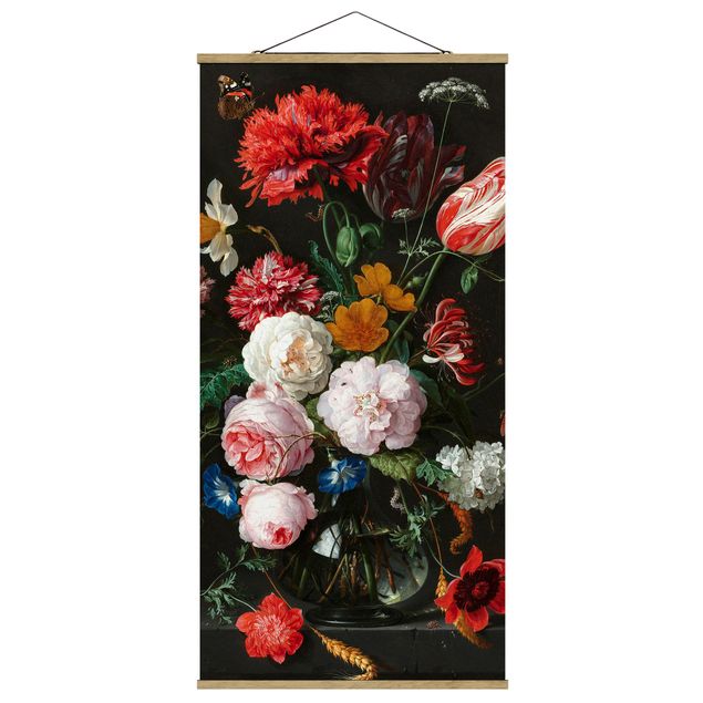 Tavlor blommor Jan Davidsz De Heem - Still Life With Flowers In A Glass Vase