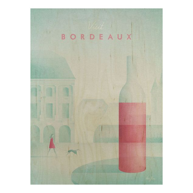 Trätavlor vintage Travel Poster - Bordeaux