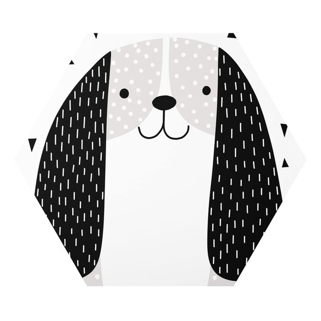 Tavlor svart och vitt Zoo With Patterns - Dog